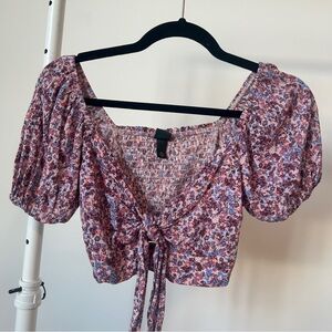 Wild Fable cropped floral blouse